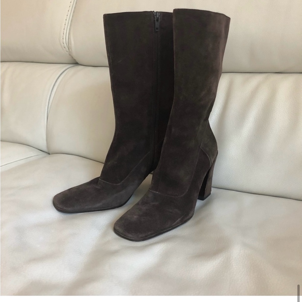 Elegant Brown MIU MIU Suede Women's Boots